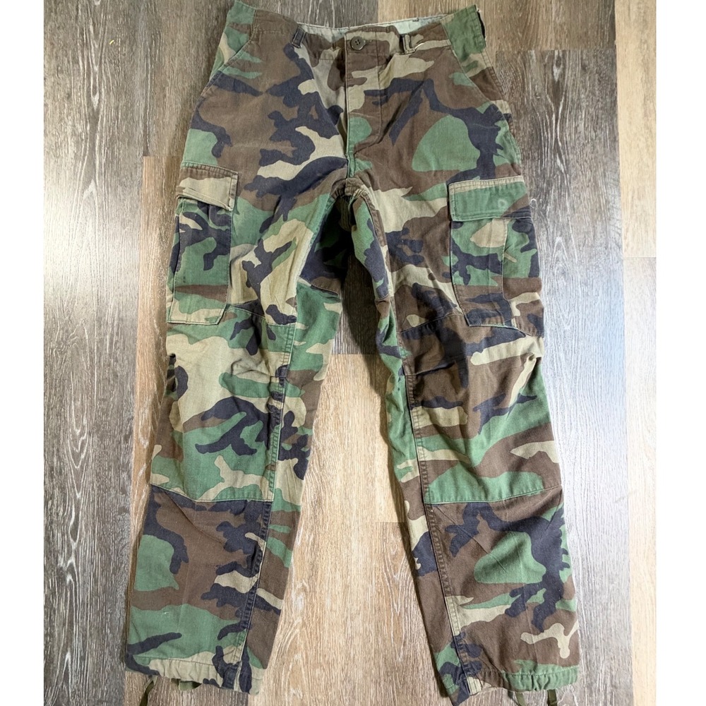 Military Surplus Cargo Pants Mens Small Short Camo Woodland Tactical Utility